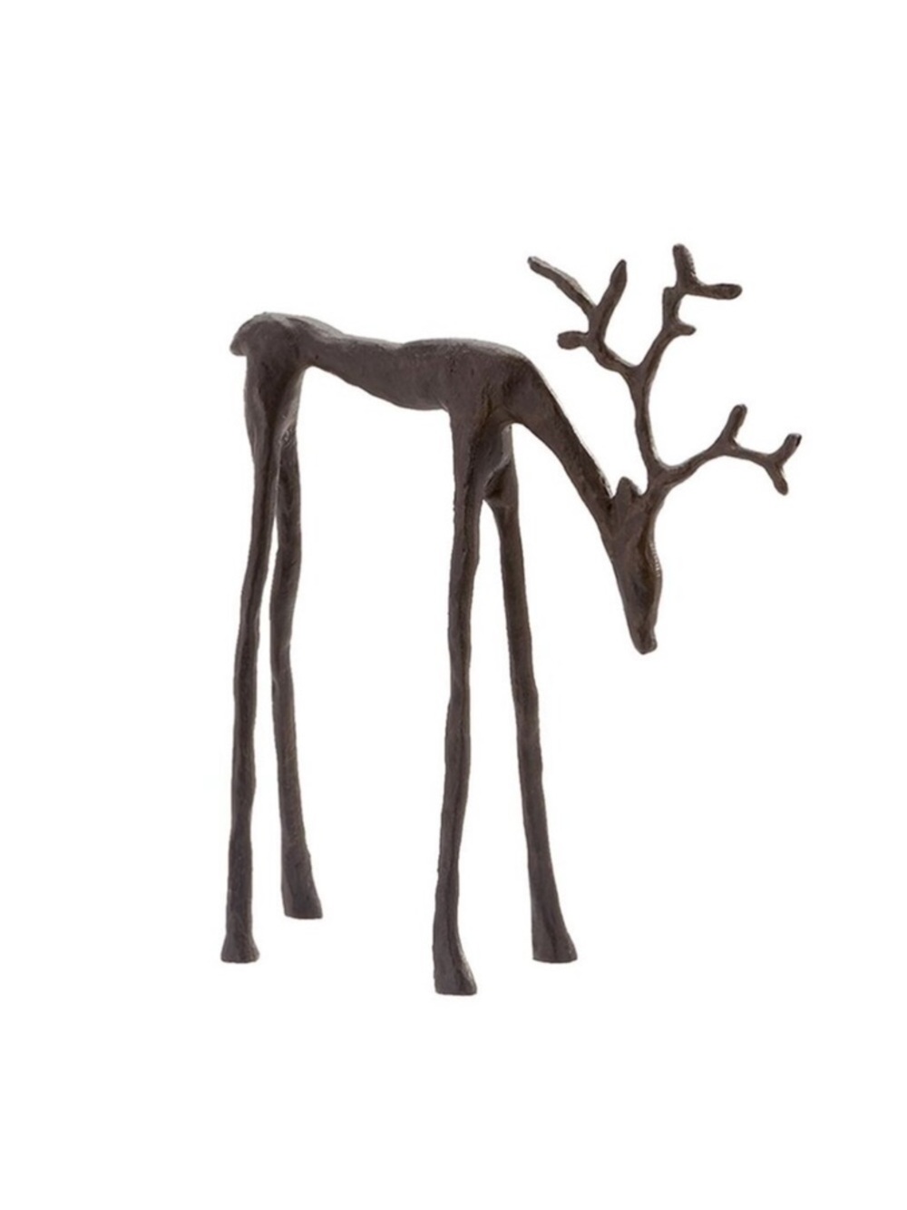 Pottery Barn Black Bronze Sculpted Reindeer Holiday Deer - Small 8"H NEW IN BOX